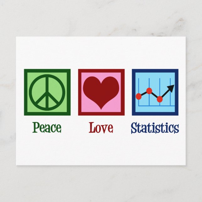 Peace Love Statistics Postcard (Front)