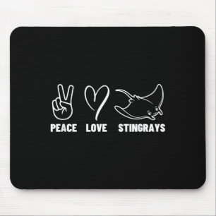 Peace Love Stingrays Men Women Cute Stingray Mouse Mat