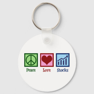 Peace Love Stocks Key Ring