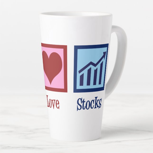 Peace Love Stocks Latte Mug (Right Angle)