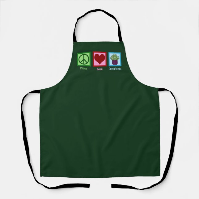 Peace Love Succulents Apron (Front)