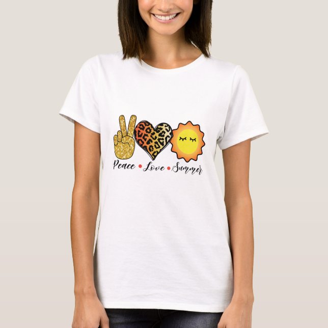 Peace Love Summer Cool T Shirt (Front)