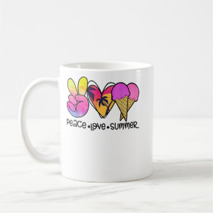 Peace Love Summer Ice Cream Beach Vacation Coffee Mug