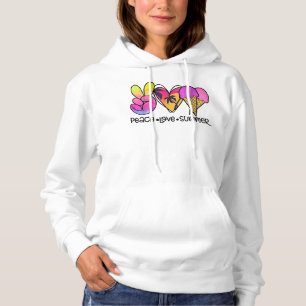 Peace Love Summer Ice Cream Beach Vacation  Hoodie