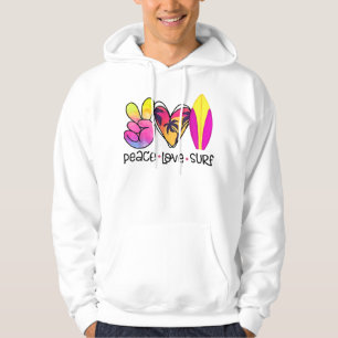 Peace Love Summer Surf Retro Vacation  Hoodie