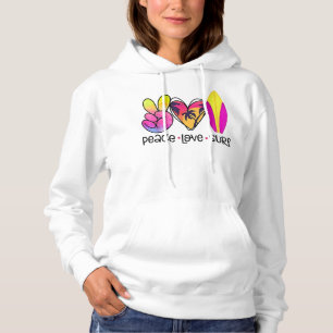Peace Love Summer Surf Retro Vacation Hoodie