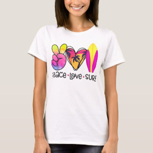 Peace Love Summer Surf Retro Vacation  T-Shirt