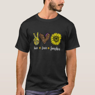 Peace Love Sunshine Sunflower Hippie Sunflower T-Shirt