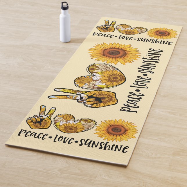 Peace Love Sunshine Yoga Mat – Heart & Sunflower  (In Situ)