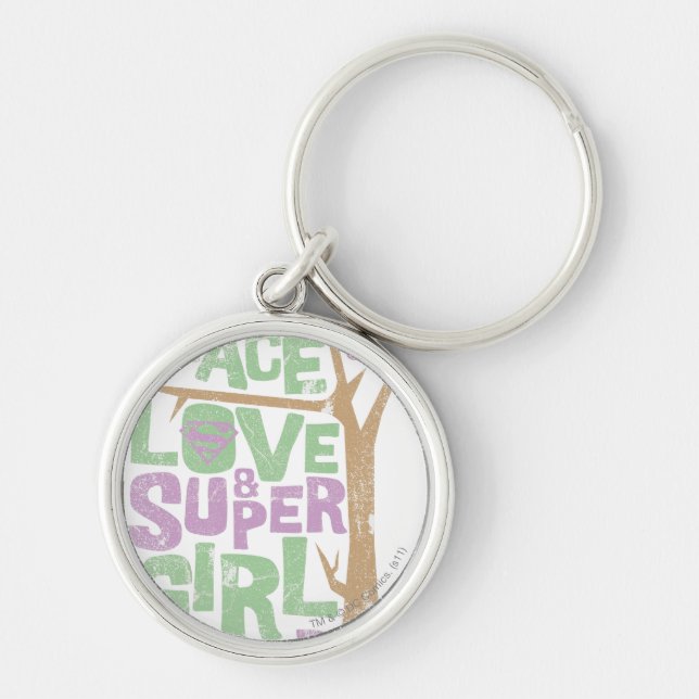 Peace Love & Supergirl Power Key Ring (Front)
