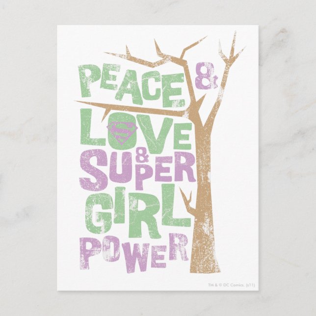Peace & Love & Supergirl Power Postcard (Front)