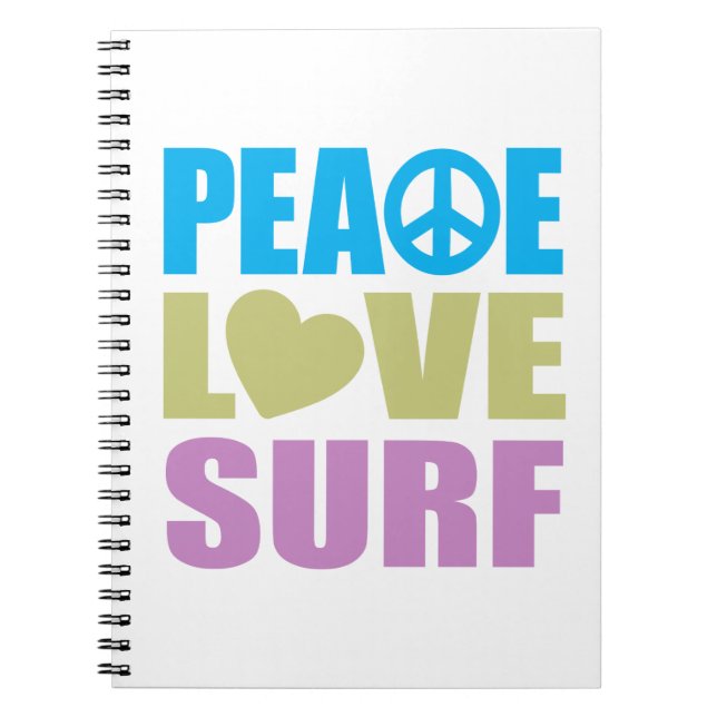 Peace Love Surf Notebook (Front)