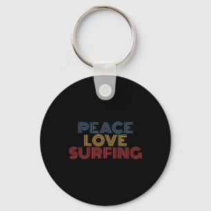 Peace Love Surfing Key Ring