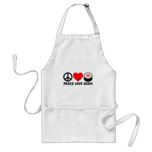Peace Love Sushi Cute Japanese Foodie Gift Design Standard Apron