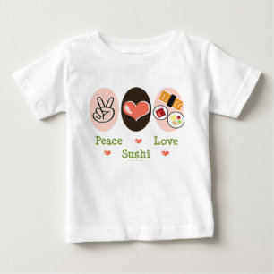 Peace Love Sushi Infant Long Sleeve Tee Shirt