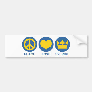 Peace Love Sverige Bumper Sticker
