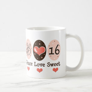 Peace Love Sweet Sixteen Birthday Mug