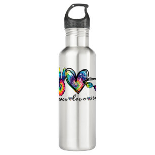 Peace Love Swim Tie Dye Swimmer Swimming Gifts Sum 710 Ml Water Bottle