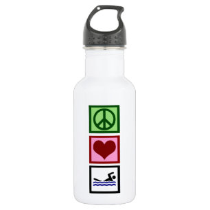 Peace Love Swimming 532 Ml Water Bottle