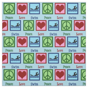 Peace Love Swimming Fabric