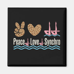 Peace Love Synchro Synchronised Swimming Magnet