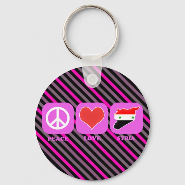 Peace Love Syria Key Ring (Front)