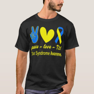 Peace Love T21 World Down Syndrome Awareness Day L T-Shirt