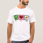 Peace Love Tacos T-Shirt<br><div class="desc">Of all Mexican food, tacos are my favourite.</div>