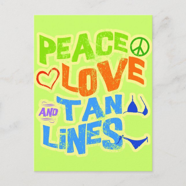 Peace Love Tan Lines Postcard (Front)