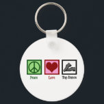 Peace Love Tap Dance Key Ring<br><div class="desc">Peace Love Tap Dance. A cute tap dancing gift for a dancer featuring a peace sign,  heart,  and shoes.</div>