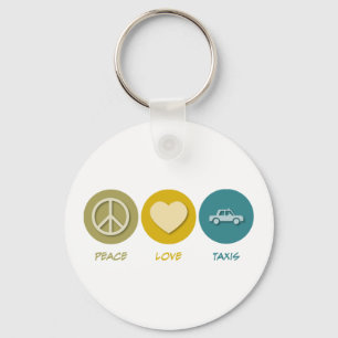 Peace Love Taxis Key Ring