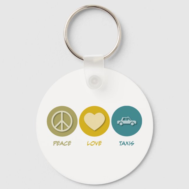 Peace Love Taxis Key Ring (Front)