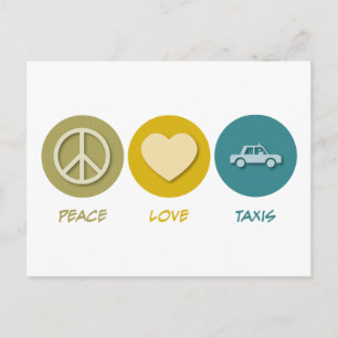 Peace Love Taxis Postcard