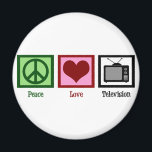Peace Love Television Magnet<br><div class="desc">This is the perfect gift for someone who never misses a tv show.</div>