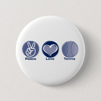 Peace Love Tennis 6 Cm Round Badge