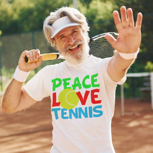 Peace Love Tennis Ball Cute Team Player T-Shirt
