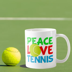 Peace Love Tennis Coffee Mug