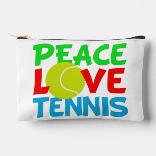 Peace Love Tennis Cute Sports Accessory Pouch