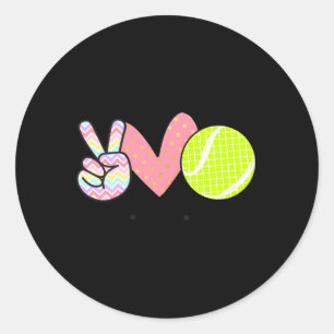 Peace Love Tennis For N Little Classic Round Sticker