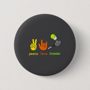 Peace Love Tennis Funny Tennis Lovers Hand Sign De 6 Cm Round Badge