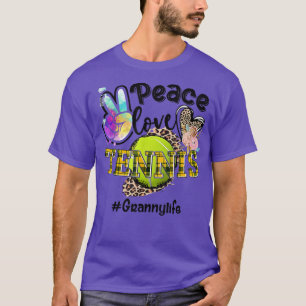 Peace Love Tennis Granny Life Mom Grandma Leopard  T-Shirt