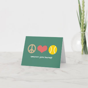 Peace, Love, Tennis Green Thank You Card
