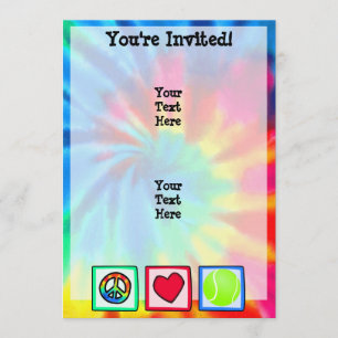 Peace, Love, Tennis Invitation