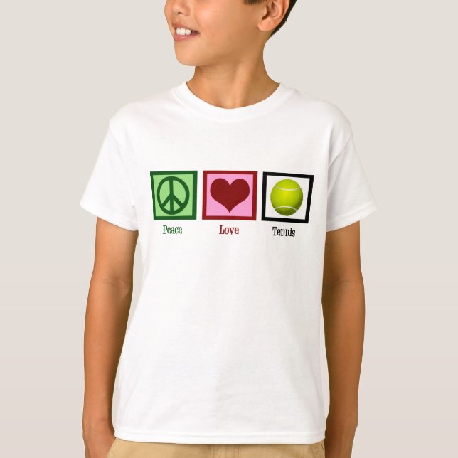 Peace Love Tennis Kids T-Shirt (Front)