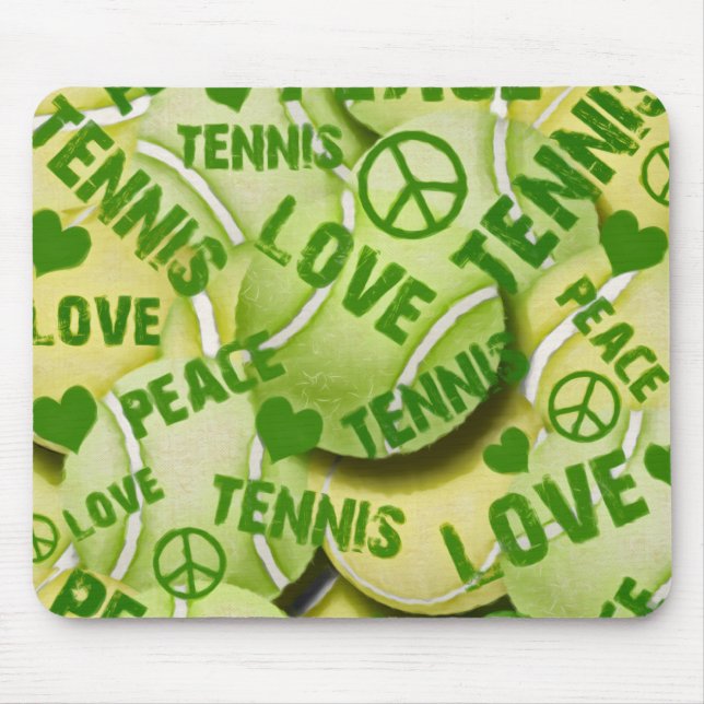 Peace Love Tennis Mouse Mat (Front)