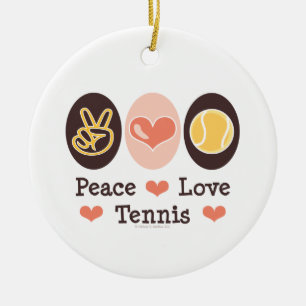 Peace Love Tennis Ornament
