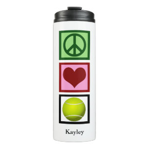 Peace Love Tennis Player Cute Personalised Thermal Tumbler