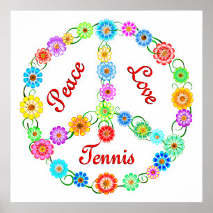 Peace Love Tennis Poster