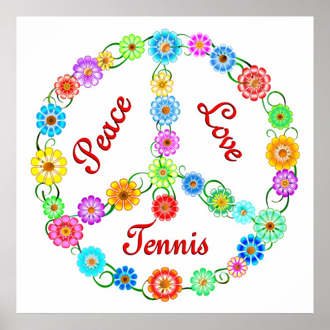 Peace Love Tennis Poster (Front)
