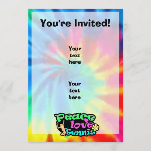 Peace, Love, Tennis; Retro Invitation